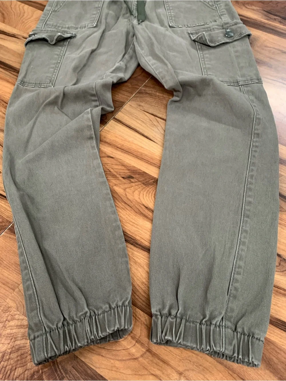 Monkey Ride Jeans Jogger Pants Womens 5/27 Green Cargo Drawstring Casual Tapered